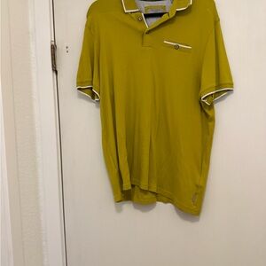 Ted Baker Yellow Polo Shirt with White Accents